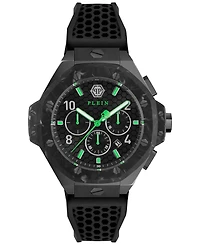 Philipp Plein Men's Chronograph Black Silicone Strap Watch 46mm