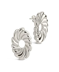 Sterling Forever Gold-Tone or Silver-Tone Round Scalloped Moulinet Studs