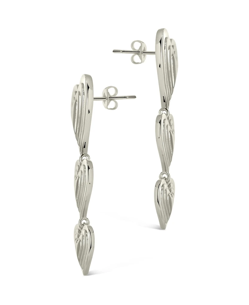 Sterling Forever Silver-Tone or Gold-Tone Beating Heart Drop Studs