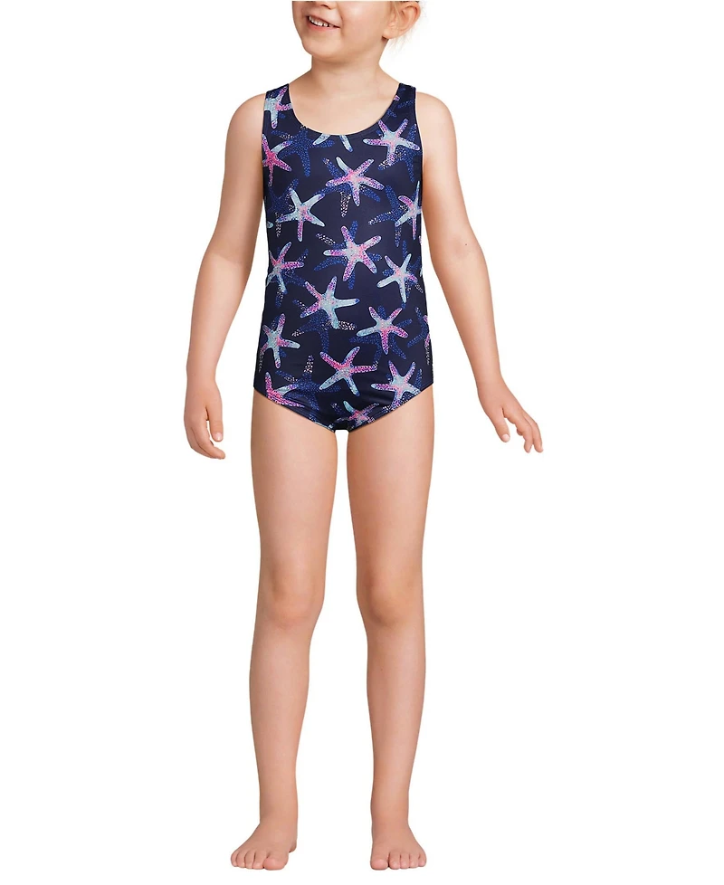 Lands' End Girls Chlorine Resistant One Piece Upf 50 Swimsuit