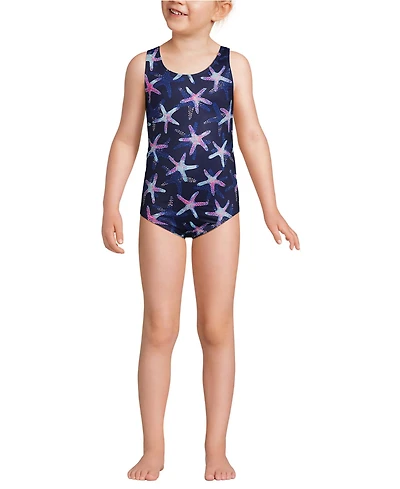 Lands' End Girls Chlorine Resistant One Piece Upf 50 Swimsuit