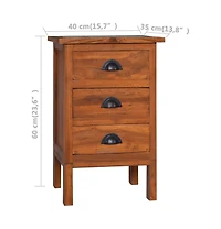 Bedside Cabinet 15.7"x13.8"x23.6" Solid Teak Wood