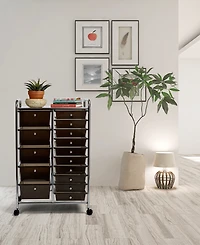 Seville Classics 15-Drawer Organizer Cart