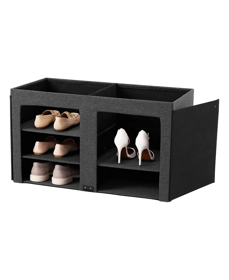 Seville Classics Cushioned Ottoman Shoe Storage Bench