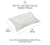 Breathable Baby Cotton Percale Pillowcase, For 13" x 18" Toddler Pillow