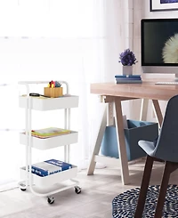 Seville Classics 3-Tier Steel Cart with Handle