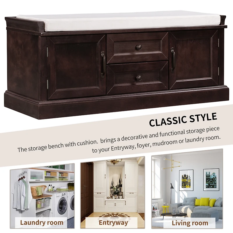 Streamdale Multipurpose Storage Bench with Cushion