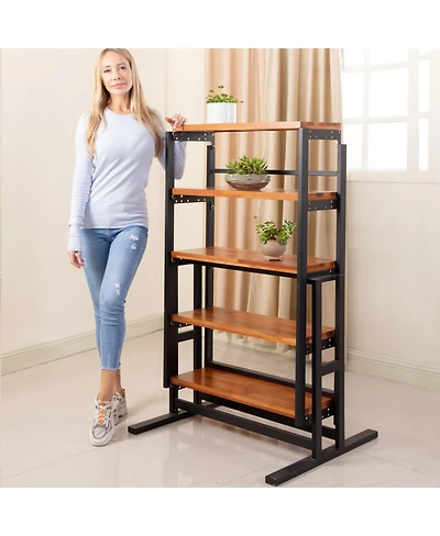 Streamdale Solid Mahogany Wood Dining Table with Space Saving Shelf