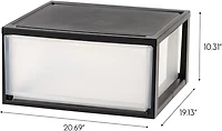 Iris Usa 47 Quart Extra Large Plastic Stacking Drawer, Stackable Storage Organizer Unit with Sliding Drawer for Bedroom Closet Garage Craft Room Dorm