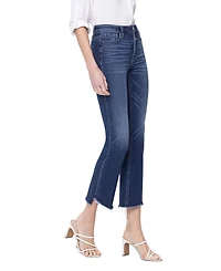Vervet Women's High Rise Raw Step Hem Kick Flare Jeans