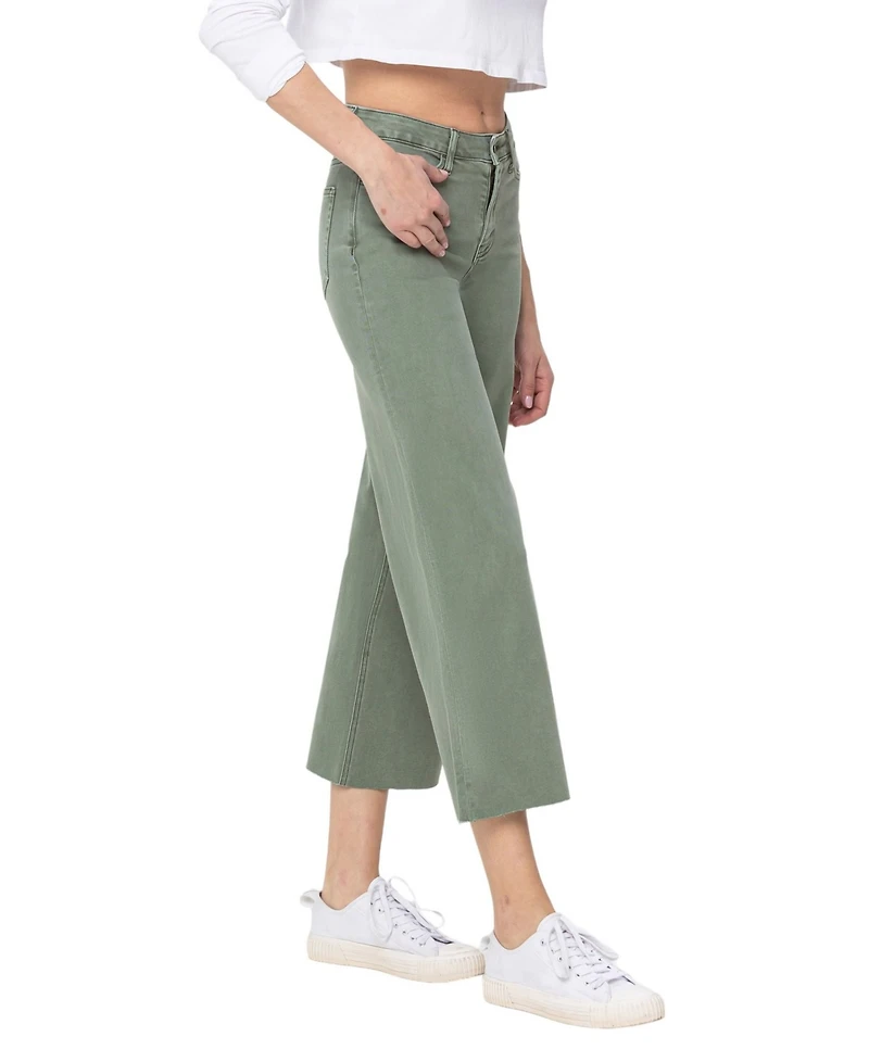 Vervet Women's High Rise Cropped Wide Leg Jeans