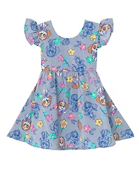 Paw Patrol Toddler Girls Skye Floral Chambray Skater Dress Toddler|Child