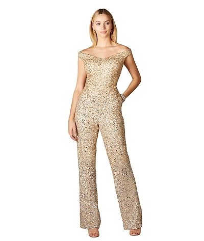 Women's Lara Beaded Bridal Off Shoulder Jumpsuit