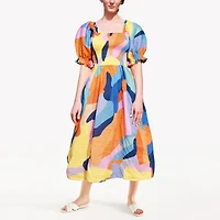 Jessie Zhao New York Tropical Love Smocked Midi Dress