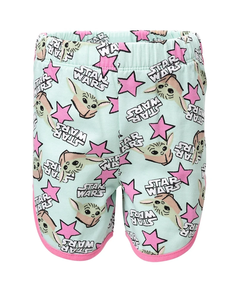 Star Wars The Mandalorian Child Girls French Terry T-Shirt and Shorts Outfit Set Toddler|Child