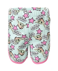 Star Wars The Mandalorian Child Girls French Terry T-Shirt and Shorts Outfit Set Toddler|Child