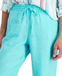 Charter Club Petite 100% Linen Drawstring Pants, Created for Macy's