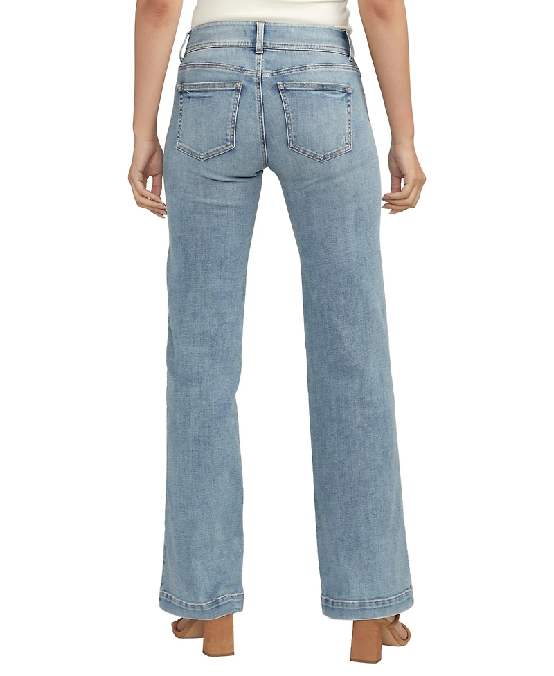 Silver Jeans Co. Women's Suki Mid Rise Curvy Fit Trouser Jeans