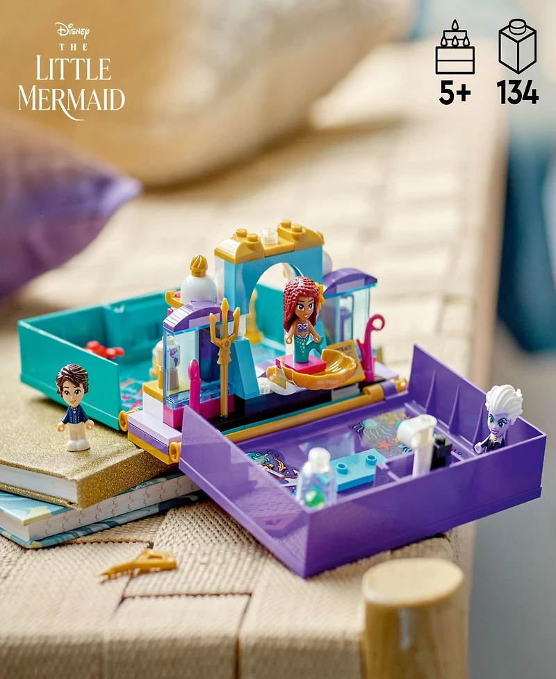 Lego Disney 43213 Princess The Little Mermaid Story Book Toy Building Set with Ariel, Prince Eric, Ursula & Sebastian Minifigures