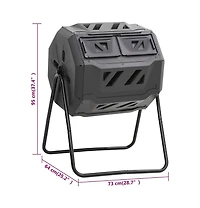 Garden Compost Bin Black 28.7"x25.2"x37.4" 42.3 gal