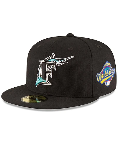 Men's New Era Black Florida Marlins 1997 World Series Wool 59FIFTY Fitted Hat
