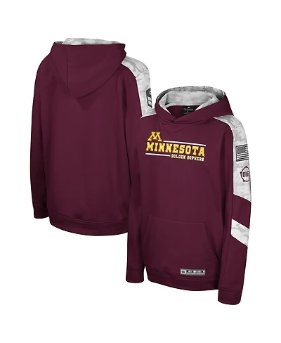 Big Boys Colosseum Maroon Minnesota Golden Gophers Oht Military-Inspired Appreciation Cyclone Digital Camo Pullover Hoodie