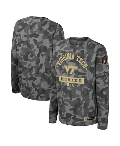 Big Boys Colosseum Camo Virginia Tech Hokies Oht Military-Inspired Appreciation Dark Star Long Sleeve T-shirt