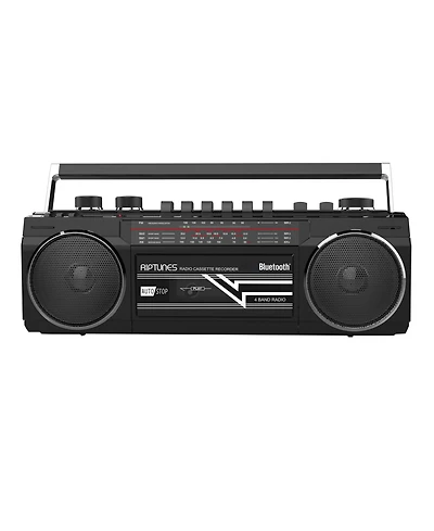 Riptunes Retro Am/Fm/Sw Radio + Cassette Boombox with Bluetooth and Usb/Sdhc Playback