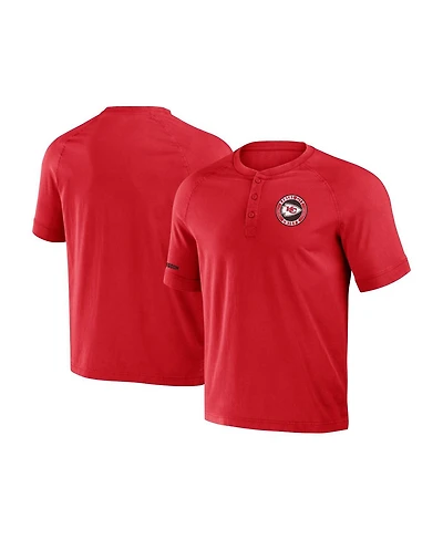 Men's Nfl x Darius Rucker Collection by Fanatics Red Kansas City Chiefs Washed Raglan Henley T-shirt
