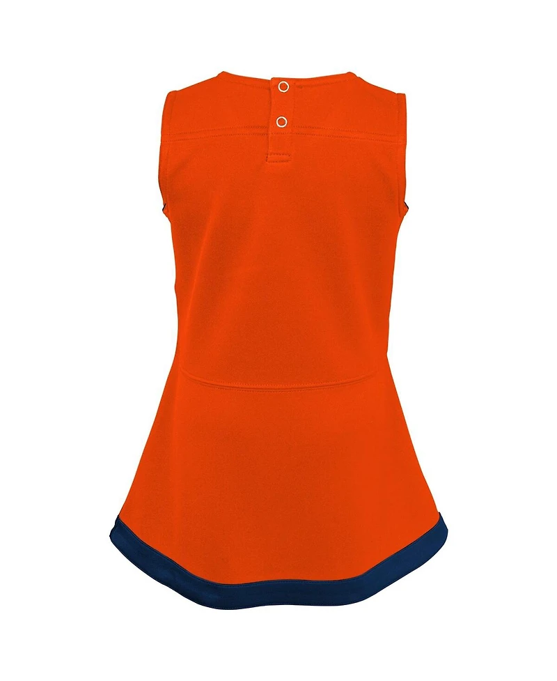 Girls Toddler Orange Denver Broncos Cheer Captain Dress with Bloomers