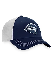 Women's Fanatics Navy, White St. Louis Blues Fundamental Trucker Adjustable Hat