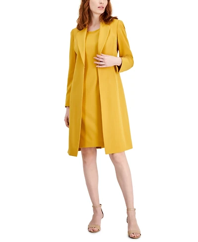 Le Suit Women's Crepe Topper Jacket & Sheath Dress Suit Set, Regular and Petite Sizes