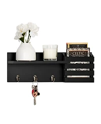 Danya B Utility Shelf with Pocket and Hanging Hooks