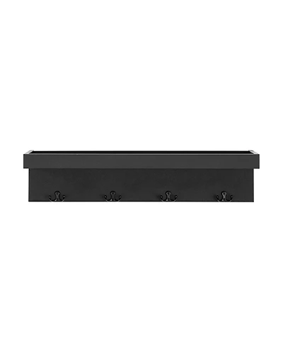 Wall Mounted Entryway Coat Rack with Decorative Ledge Shelf and Hooks