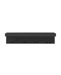 Wall Mounted Entryway Coat Rack with Decorative Ledge Shelf and Hooks