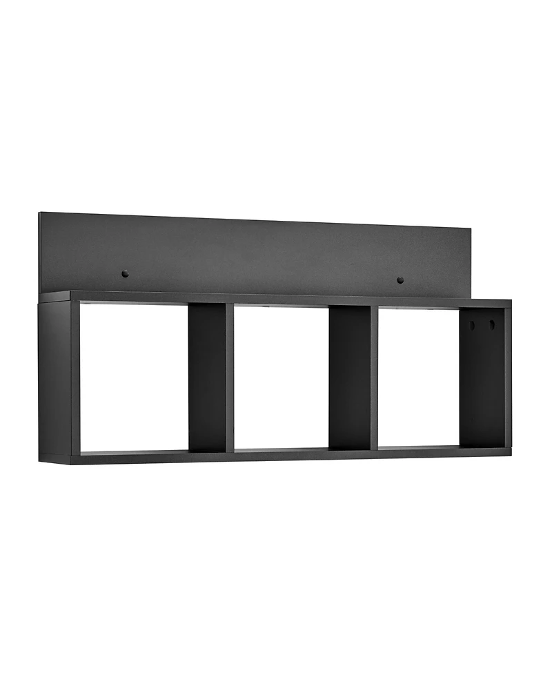 Danya B Modern 3 Cube Floating Wall Shelf with Display Ledge, Easy to Hang Wall Mounted Triple Cubby Shelf