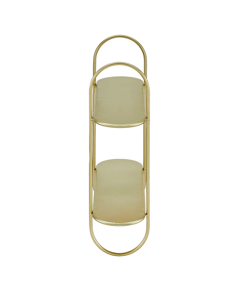 Danya B Two-Tier Warm Metal Hanging Bracket Wall Mounted Shelf