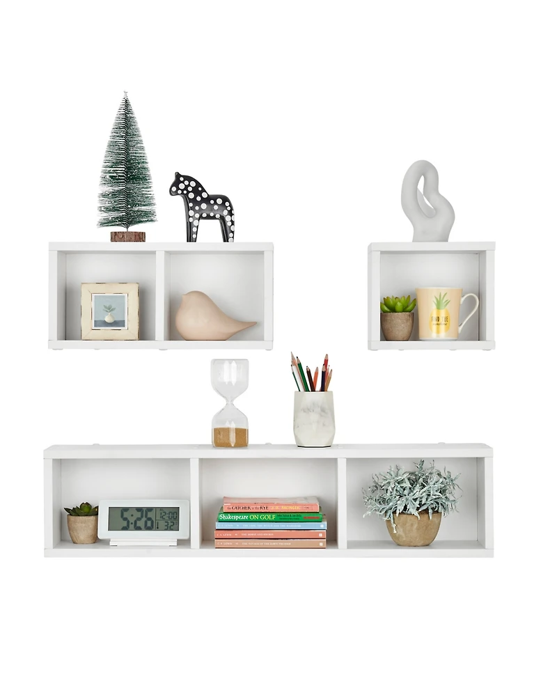 Danya B Bauhaus Floating Geometric Cubby Wall Shelves
