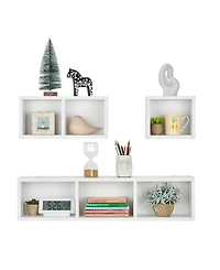 Danya B Bauhaus Floating Geometric Cubby Wall Shelves