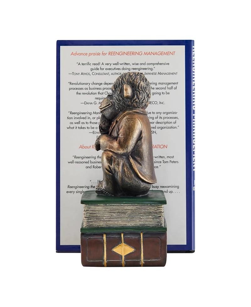 Danya B Monkeys on Books Polyresin Antique-Like Patina Finish Bookend, Set of 2