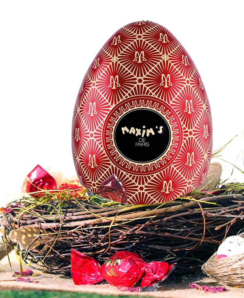 Maxim's De Paris Easter Red Egg Tin Milk Chocolate Gift, 2.8 oz