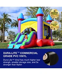 HeroKiddo Jelly Bean Castle Commercial Grade Bounce House with Dual Slide (with Blower), Kids and Adults, Basketball Hoop, Inflatable, Outdoor Indoor,