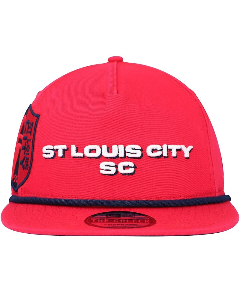 Men's New Era Red St. Louis City Sc Heritage The Golfer Snapback Hat