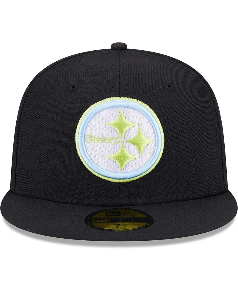 Men's New Era Black Pittsburgh Steelers Multi 59FIFTY Fitted Hat