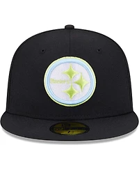 Men's New Era Black Pittsburgh Steelers Multi 59FIFTY Fitted Hat