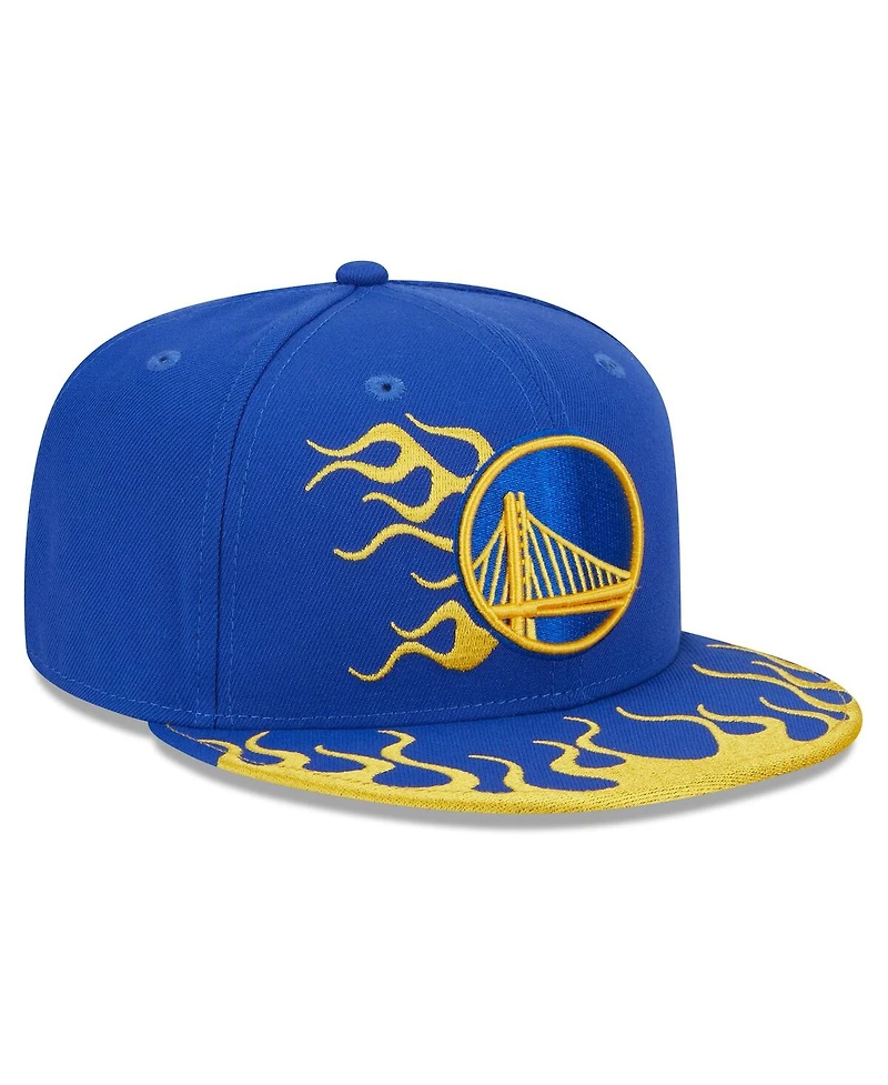 Men's New Era Royal Golden State Warriors 2024 Nba All-Star Game Rally Drive Flames 9FIFTY Snapback Hat