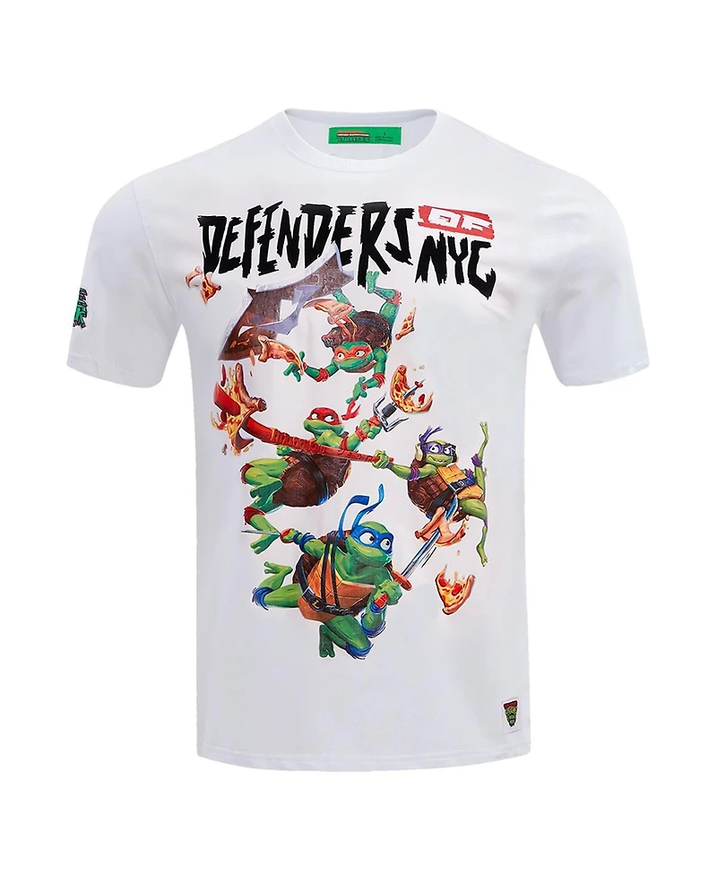 Men's and Women's Freeze Max White Teenage Mutant Ninja Turtles Defenders of Nyc Graphic T-shirt
