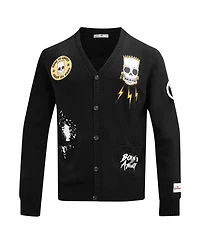 Men's Freeze Max Black The Simpsons Bart Skeleton Button-Up Cardigan