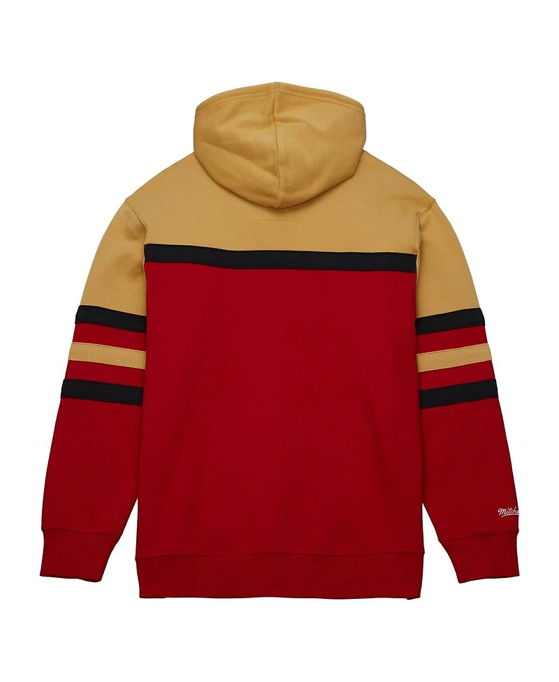 Men's Mitchell & Ness Red, Gold Chicago Bulls Head Coach Pullover Hoodie