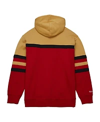 Men's Mitchell & Ness Red, Gold Chicago Bulls Head Coach Pullover Hoodie